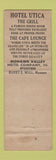 Matchbook Cover - Hotel Utica NY Federal