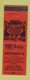 Matchbook Cover - Anthony's Italian Restaurant spaghetti Portland ME