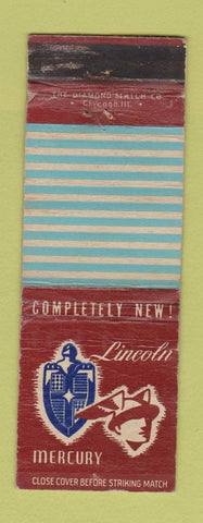 Matchbook Cover - Lincoln Mercury cars WORN