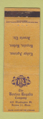 Matchbook Cover - The Boston Regalia Company MA WEAR