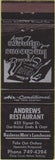 Matchbook Cover - Andrews Restaurant