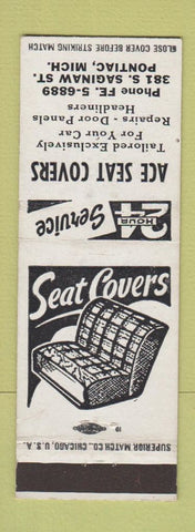 Matchbook Cover - Ace Seat Covers Pontiac MI