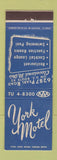 Matchbook Cover - York Motel Cleveland OH