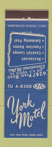 Matchbook Cover - York Motel Cleveland OH
