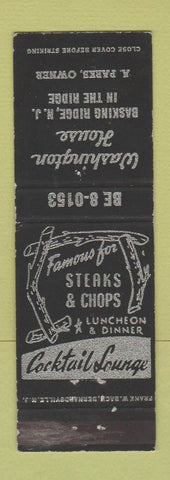 Matchbook Cover - Washington House Basking Ridge NJ