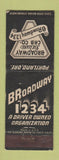 Matchbook Cover - Broadway Deluxe Cab taxi Portland OR WORN