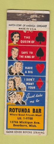 Matchbook Cover - Rotunda Bar Dearborn MI WORN