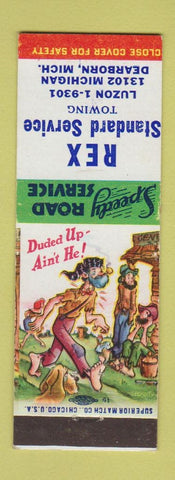 Matchbook Cover - Rex Standard oil gas Dearborn MI hillbilly