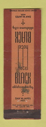 Matchbook Cover - Hotel Black Oklahoma City OK STAINED