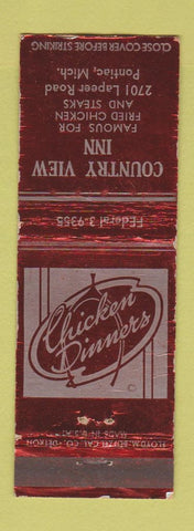 Matchbook Cover - Country View Inn Pontiac MI WORN