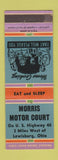 Matchbook Cover - Morris Motor Court Lewisburg OH