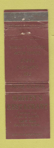 Matchbook Cover - White's Restaurant Davison MI WORN