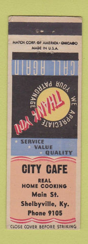 Matchbook Cover - City Cafe Shelbyville KY