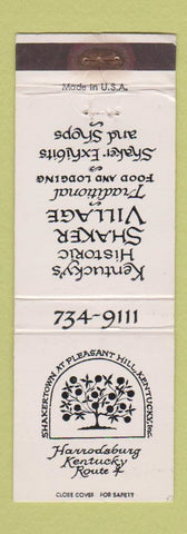 Matchbook Cover - Shaker Village Harrodsburg KY WEAR