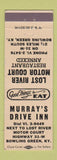Matchbook Cover - Murray's Drive Inn Bowling Green KY Lost River Motel