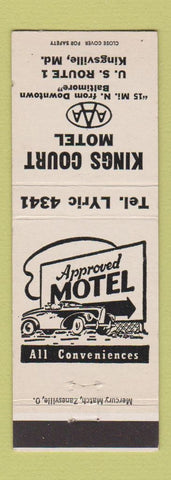 Matchbook Cover - Kings Court Motel Kingsville MD