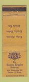 Matchbook Cover - The Boston Regalia Company MA WORN