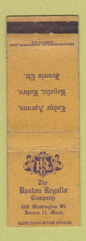 Matchbook Cover - The Boston Regalia Company MA WORN