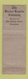 Matchbook Cover - The Boston Regalia Company MA WORN
