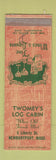 Matchbook Cover - Twomey's Log Cabin Newburyport MA SAMPLE
