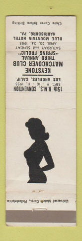 Matchbook Cover - Keystone Match Club RMS Harrisburg PA girlie silhouette WORN
