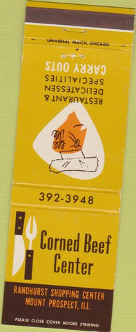 Matchbook Cover - Corned Beef Center Mount Prospect IL