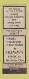 Matchbook Cover - Humm's Restaurant Standard oil gas Byron IL WEAR