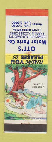 Matchbook Cover - Ott's Auto Parts Detroit MI hillbilly
