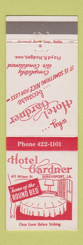 Matchbook Cover - Hotel Gardner Shreveport LA