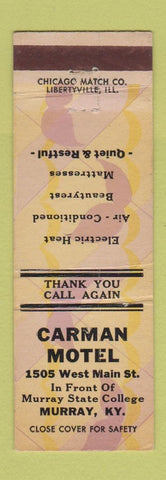 Matchbook Cover - Carman Motel Murray KY