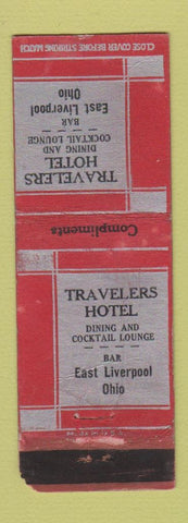 Matchbook Cover - Travelers Hotel East Liverpool OH WORN