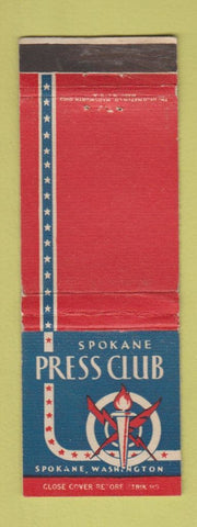 Matchbook Cover - Spokane Press Club WA WORN