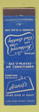 Matchbook Cover - Hund's Restaurant Detroit MI