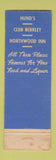 Matchbook Cover - Hund's Restaurant Detroit MI