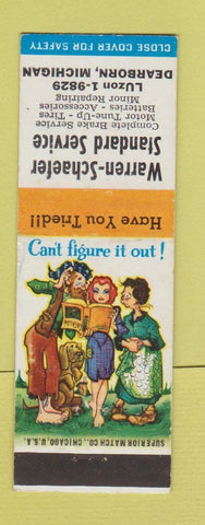 Matchbook Cover - Warren Schaefer Standard oil gas Dearborn MI hillbilly