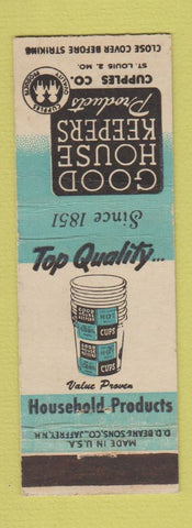 Matchbook Cover - Good House Keepers Products Cupples St Louis MO paper cups