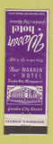 Matchbook Cover - Warren Hotel Garden City KS WEAR