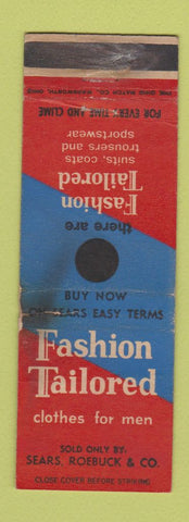 Matchbook Cover - Fashion Tailored Clothes Men's Sears WORN