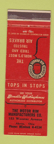 Matchbook Cover - Bendix Westinghouse Air Brakes Akron OH