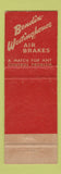 Matchbook Cover - Bendix Westinghouse Air Brakes Akron OH