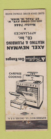 Matchbook Cover - Axel Newman Heating Plumbing St Paul MN WEAR