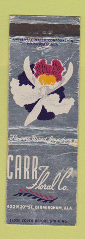 Matchbook Cover - Carr Floral Flowers Birmingham AL WORN