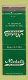 Matchbook Cover - Nickel's Florist Flowers Richmond VA