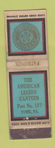 Matchbook Cover - American Legion York PA WEAR