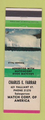 Matchbook Cover - Charles Farrar Match Corp Sales