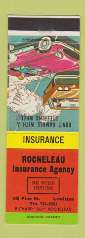 Matchbook Cover - Rocheleau Insurance Agency Lewiston ME