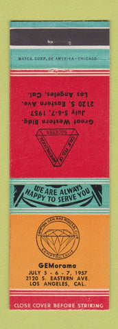 Matchbook Cover - Compton Gem And Mineral Club CA