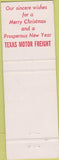 Matchbook Cover - Texas Motor Freight Trucking Christmas