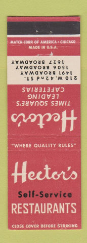Matchbook Cover - Hector's Restaurants New York City