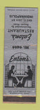 Matchbook Cover - Eaton's Restaurant Indianapolis IN WORN